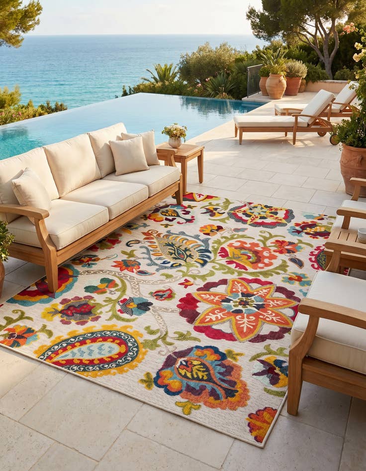 Detail image of 7' 10 x 10' Easy-Clean Casablanca Indoor / Outdoor Rug