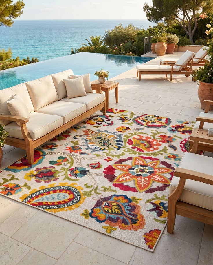 Detail image of 7' 10 x 10' Easy-Clean Casablanca Indoor / Outdoor Rug