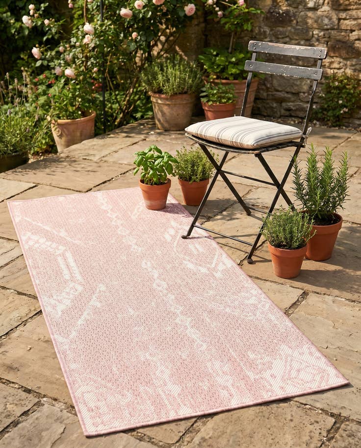 Detail image of 2' x 4' Easy-Clean Bohemian Indoor / Outdoor Runner Rug