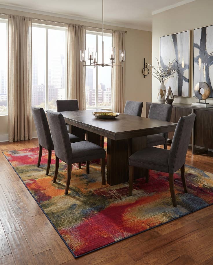 Detail image of 6' x 9' Easy-Clean Modern Indoor / Outdoor Rug