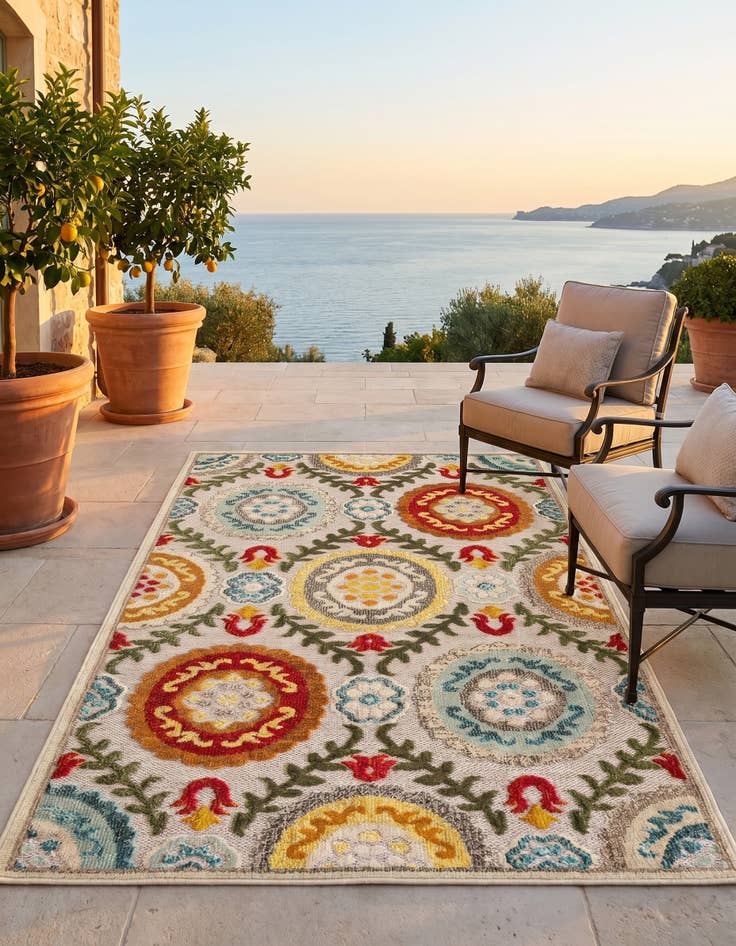 Detail image of 4' x 6' Easy-Clean Casablanca Indoor / Outdoor Rug