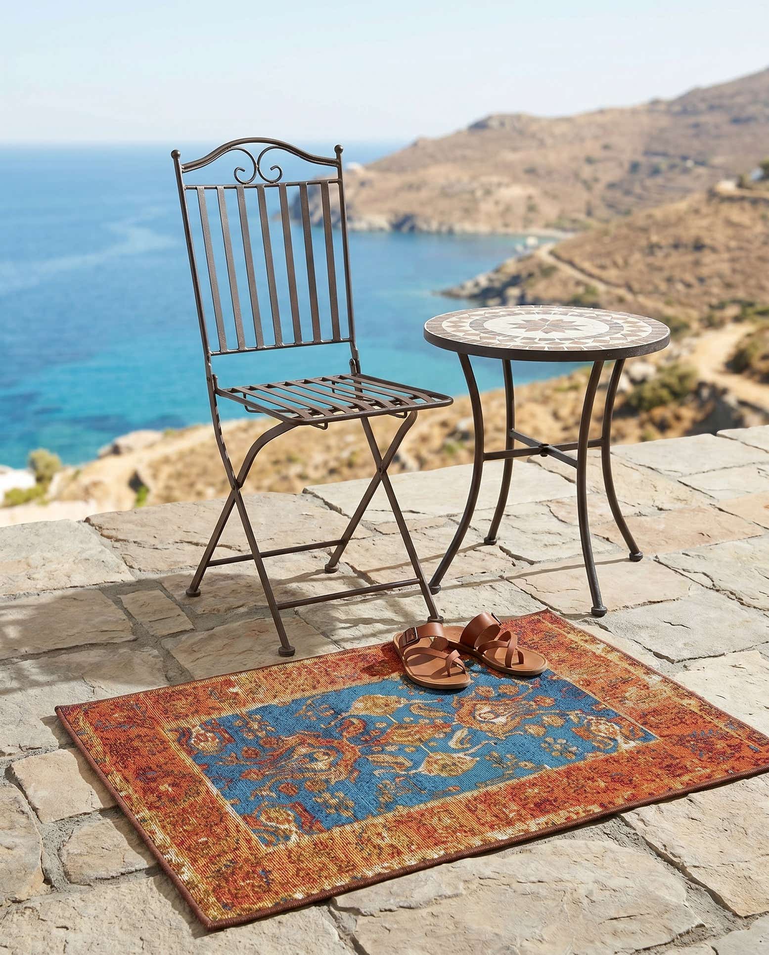 2' x 3' Easy-Clean Traditional Indoor / Outdoor Rug