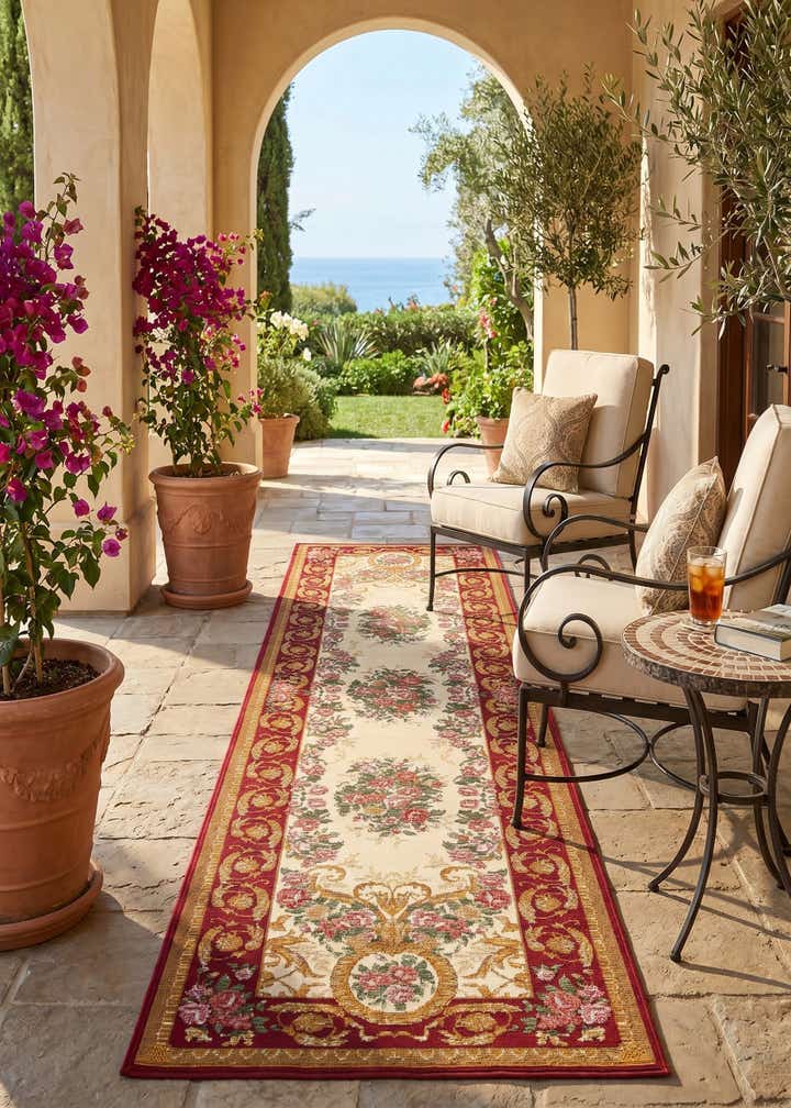 2' x 8' Easy-Clean Traditional Indoor / Outdoor Runner Rug