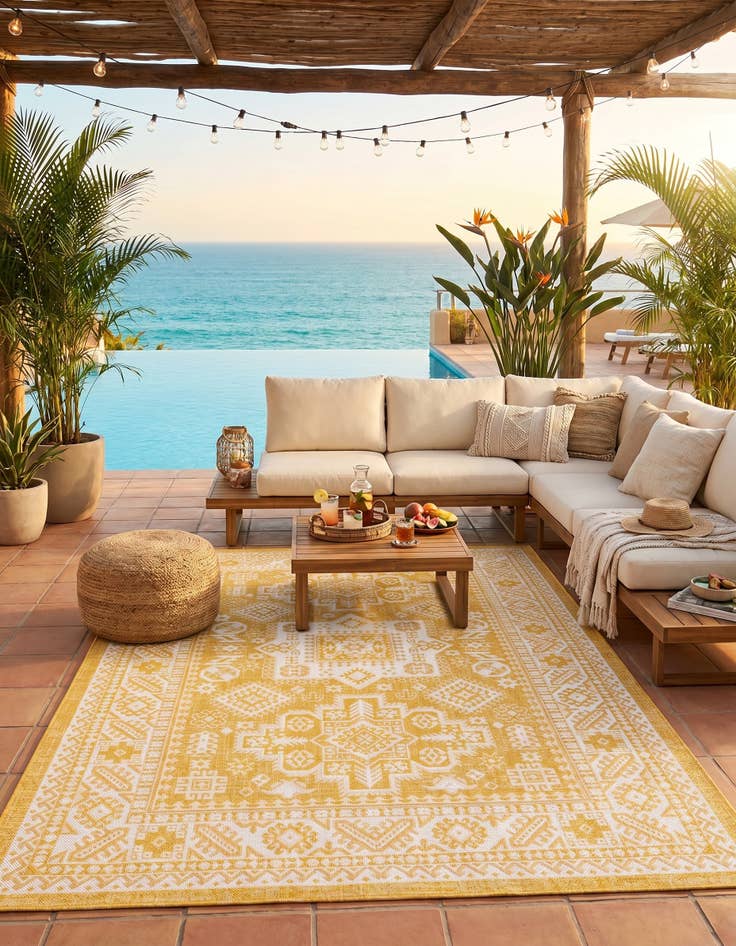 Detail image of 6' x 9' Easy-Clean Aztec Indoor / Outdoor Rug