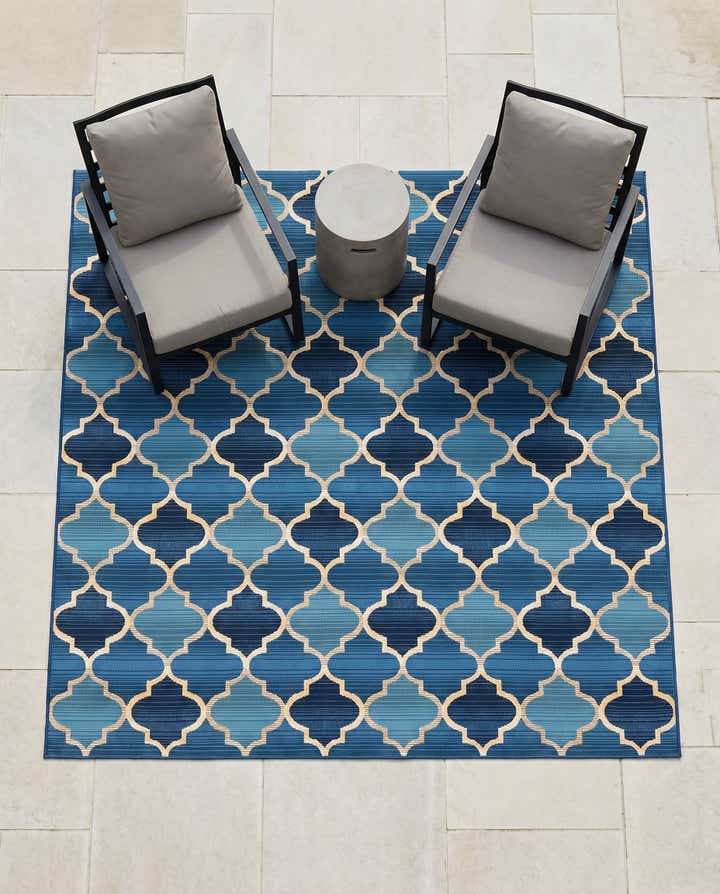 6' x 6' Easy-Clean Trellis Indoor / Outdoor Square Rug