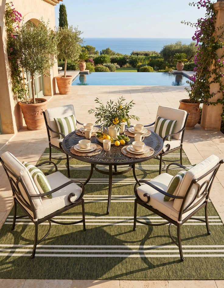 Detail image of 7' 10 x 7' 10 Easy-Clean Jill Zarin Anguilla Indoor / Outdoor Square Rug