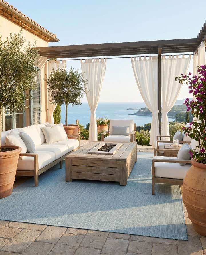 9' x 12' Easy-Clean Solid Indoor / Outdoor Rug