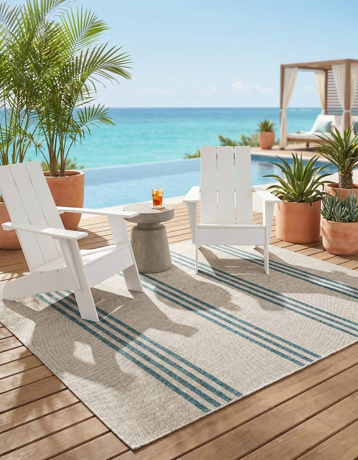 Detail image of 5' 3 x 8' Easy-Clean Jill Zarin Anguilla Indoor / Outdoor Rug