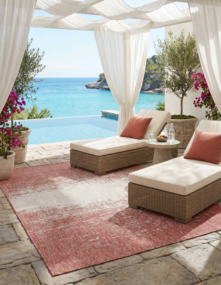 Detail image of 5' 3 x 8' Easy-Clean Modern Indoor / Outdoor Rug