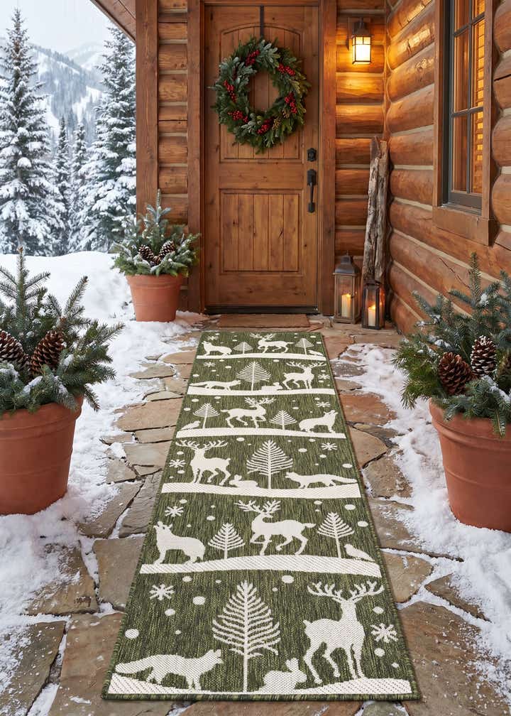 2' x 8' Easy-Clean Holiday Indoor / Outdoor Runner Rug