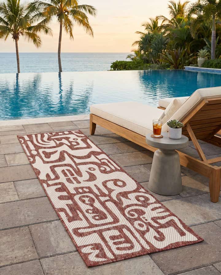 2' x 5' 3 Easy-Clean Modern Indoor / Outdoor Runner Rug