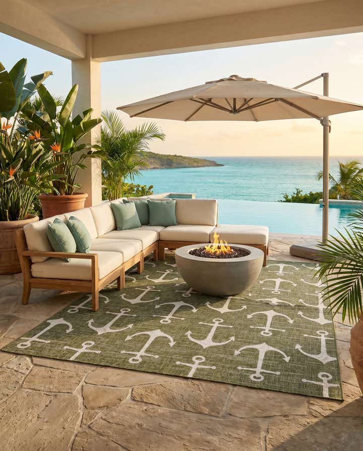 7' x 10' Easy-Clean Coastal Indoor / Outdoor Rug