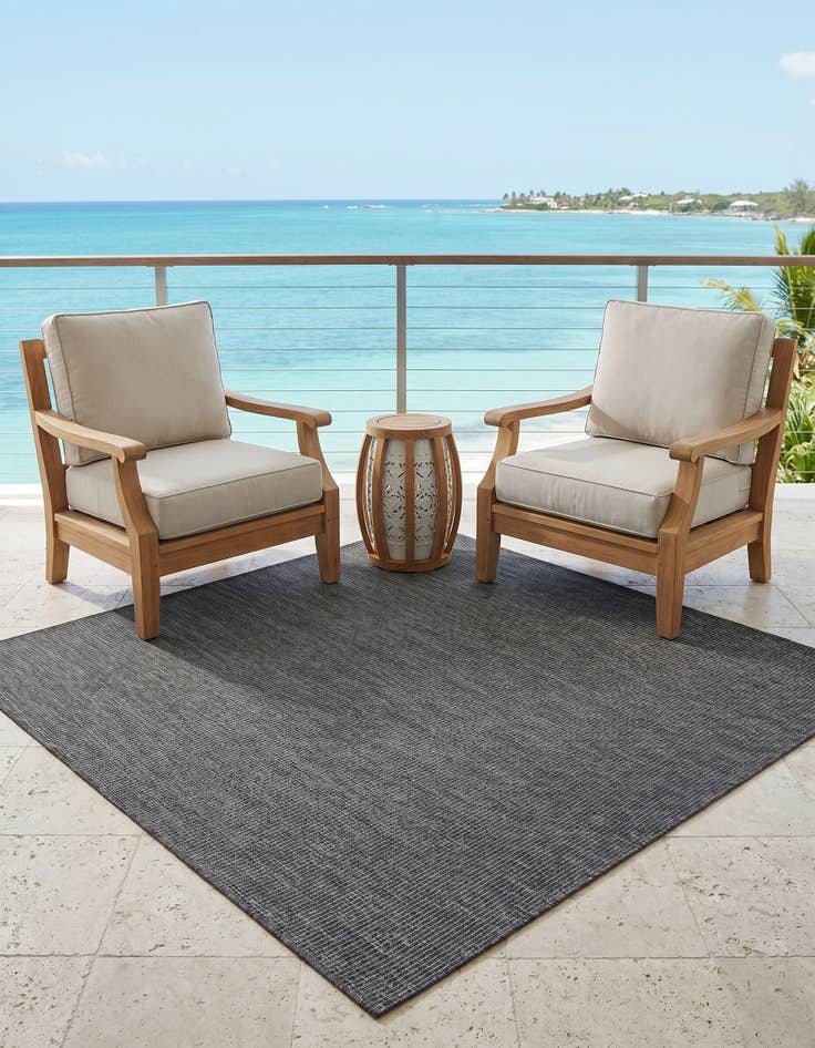 Detail image of 6' 1 x 6' 1 Easy-Clean Solid Indoor / Outdoor Square Rug