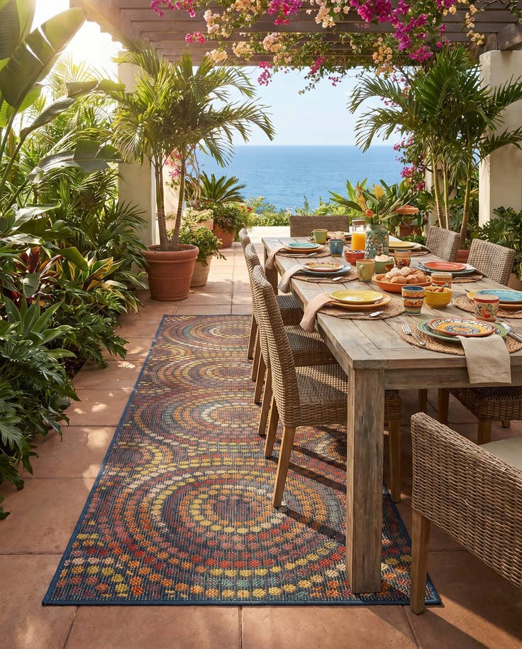 Detail image of 2' 7 x 10' Easy-Clean Baja Indoor / Outdoor Runner Rug