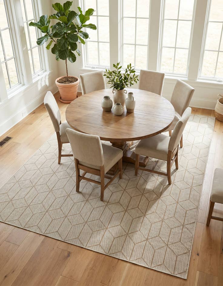 Detail image of 10' x 14' 1 Easy-Clean Trellis Indoor / Outdoor Rug