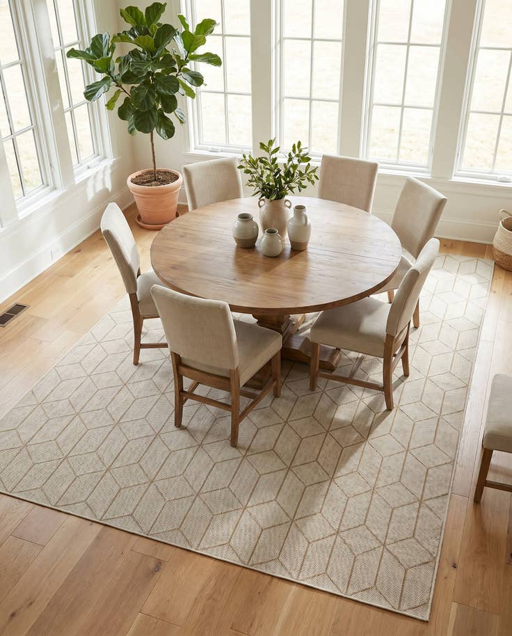 Detail image of 10' x 14' 1 Easy-Clean Trellis Indoor / Outdoor Rug