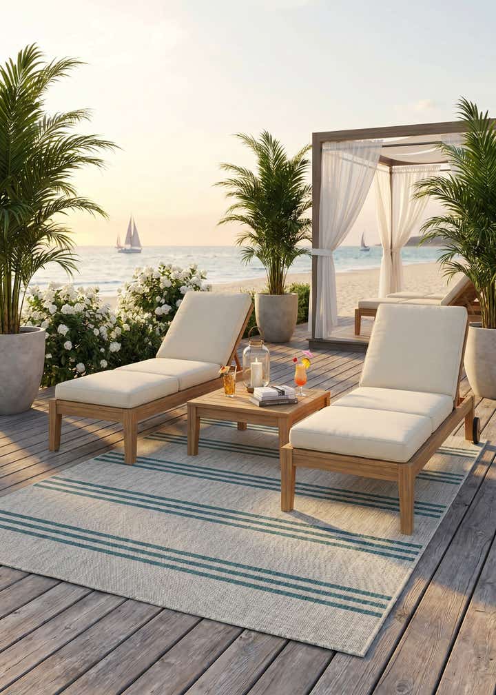 5' 3 x 8' Easy-Clean Jill Zarin Anguilla Indoor / Outdoor Rug
