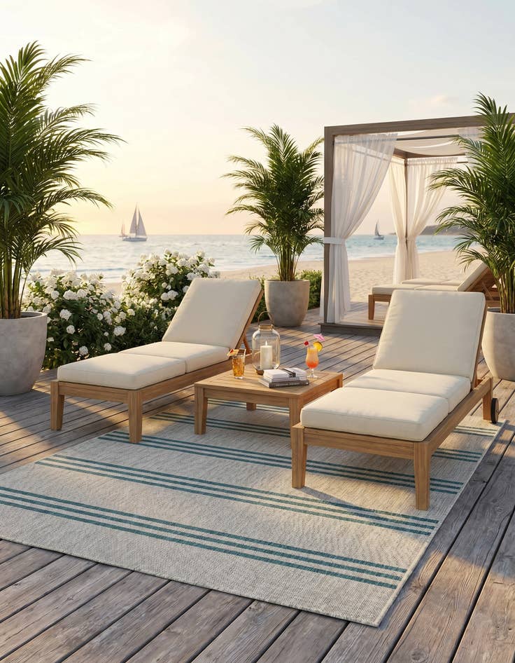 Detail image of 5' 3 x 8' Easy-Clean Jill Zarin Anguilla Indoor / Outdoor Rug