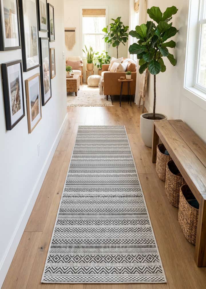 2' x 8' Easy-Clean Ribbon Indoor / Outdoor Runner Rug