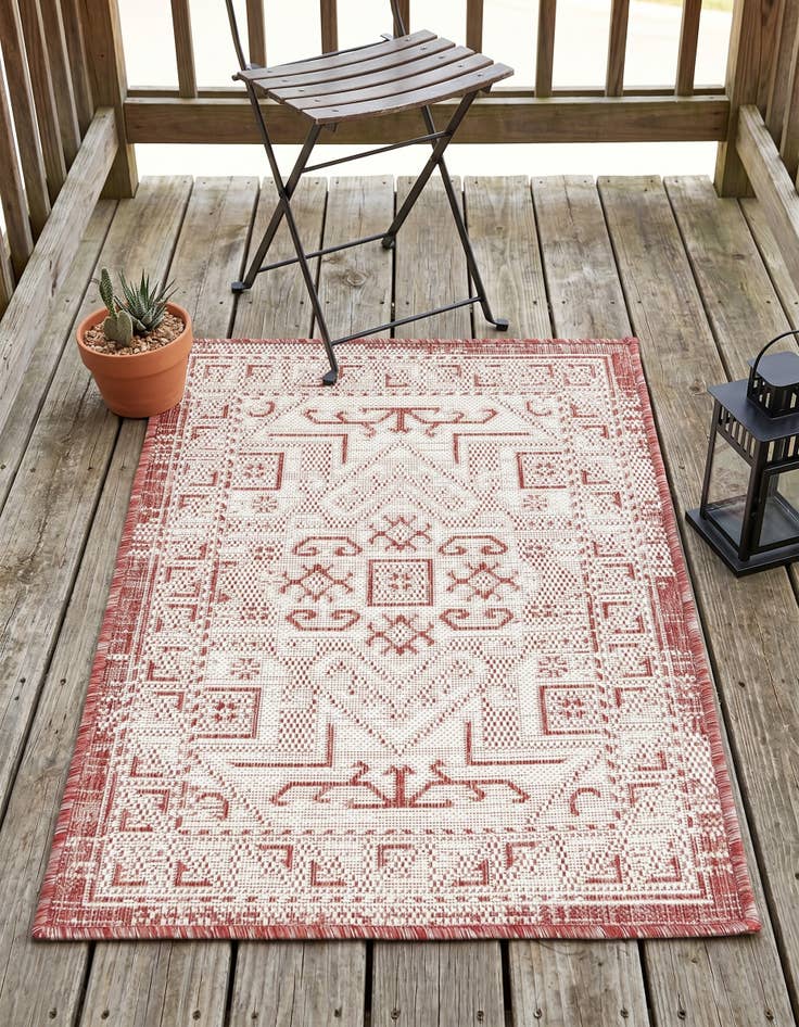 Detail image of 2' x 3' Easy-Clean Aztec Indoor / Outdoor Rug