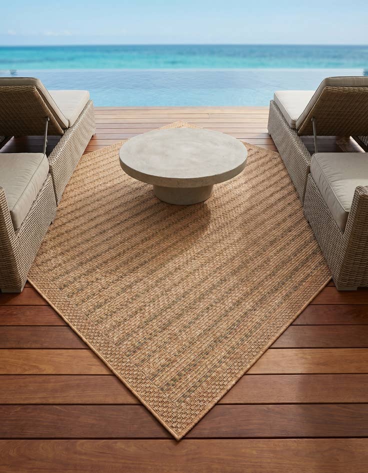 Detail image of 5' 3 x 5' 3 Easy-Clean Border Indoor / Outdoor Square Rug