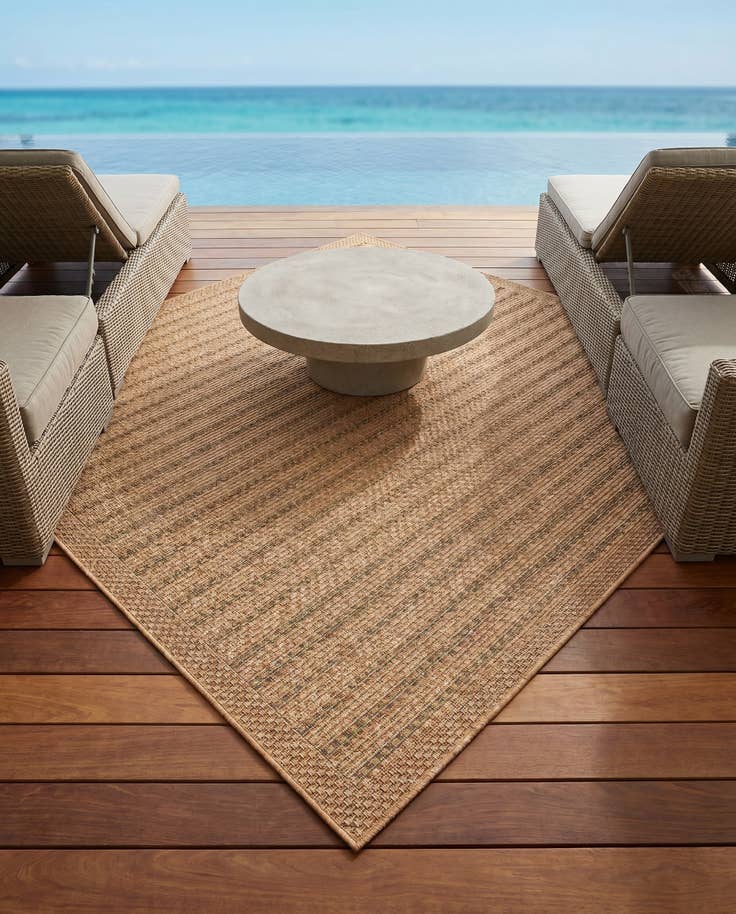 Detail image of 5' 3 x 5' 3 Easy-Clean Border Indoor / Outdoor Square Rug