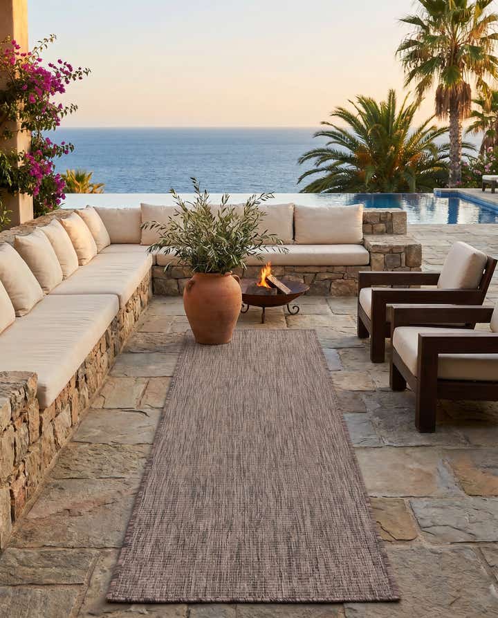 2' x 7' Easy-Clean Solid Indoor / Outdoor Runner Rug