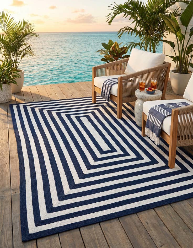 Detail image of 5' 3 x 8' Easy-Clean Eco Verse Washable Indoor / Outdoor Rug