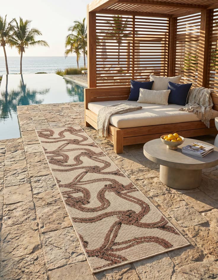 Detail image of 2' x 8' Easy-Clean Coastal Indoor / Outdoor Runner Rug
