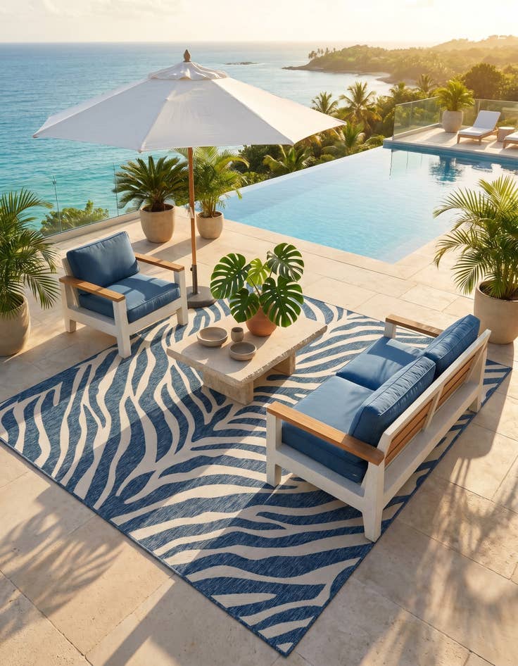 Detail image of 9' x 12' Easy-Clean Safari Indoor / Outdoor Rug