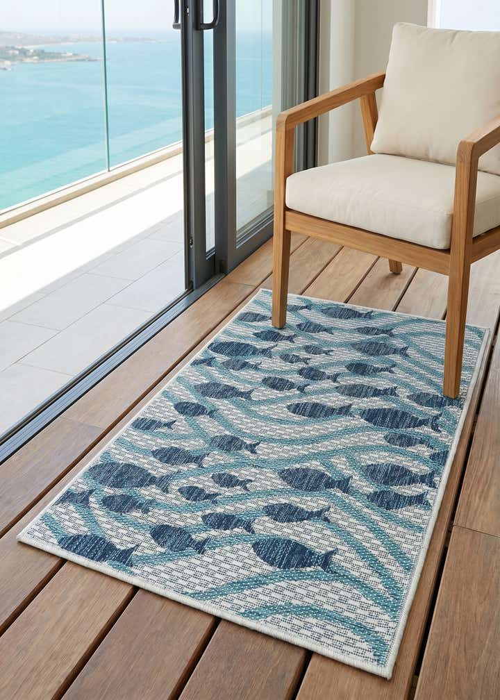 2' x 3' 1 Easy-Clean Coastal Indoor / Outdoor Rug
