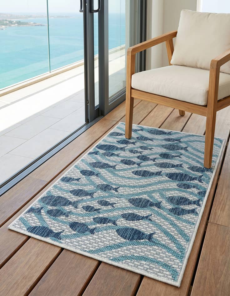 Detail image of 2' x 3' 1 Easy-Clean Coastal Indoor / Outdoor Rug