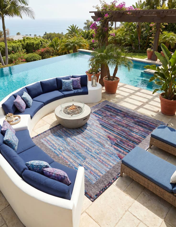 Detail image of 9' x 12' Easy-Clean Modern Indoor / Outdoor Rug