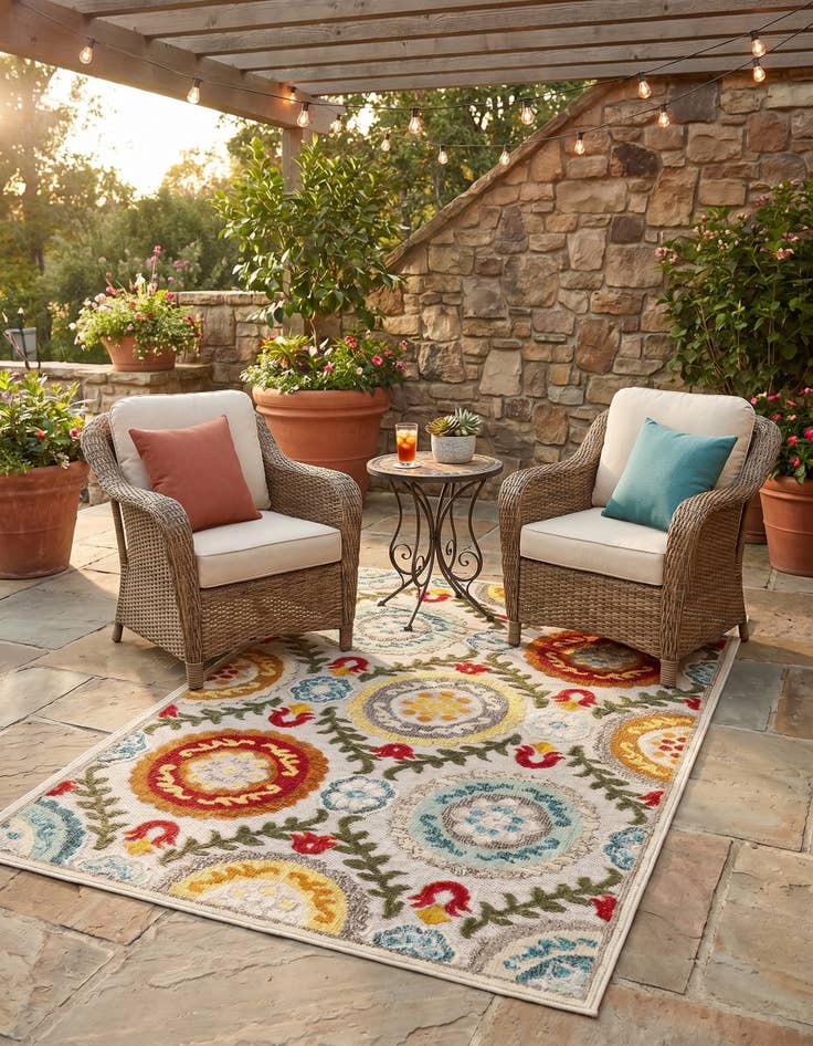 Detail image of 4' x 6' Easy-Clean Casablanca Indoor / Outdoor Rug