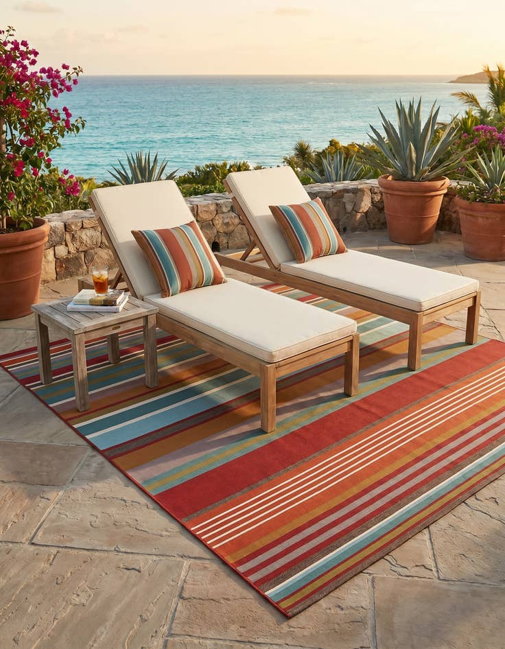 Detail image of 9' x 12' Easy-Clean Modern Indoor / Outdoor Rug