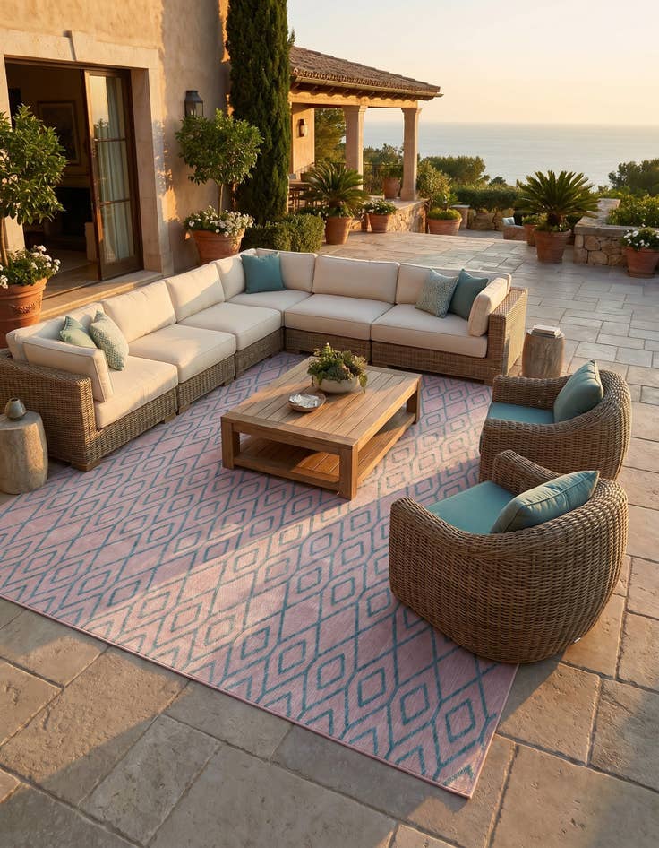 Detail image of 10' 8 x 10' 8 Easy-Clean Jill Zarin Turks and Caicos Indoor / Outdoor Square Rug