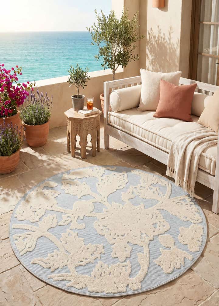 5' 3 x 5' 3 Easy-Clean Aruba Indoor / Outdoor Round Rug