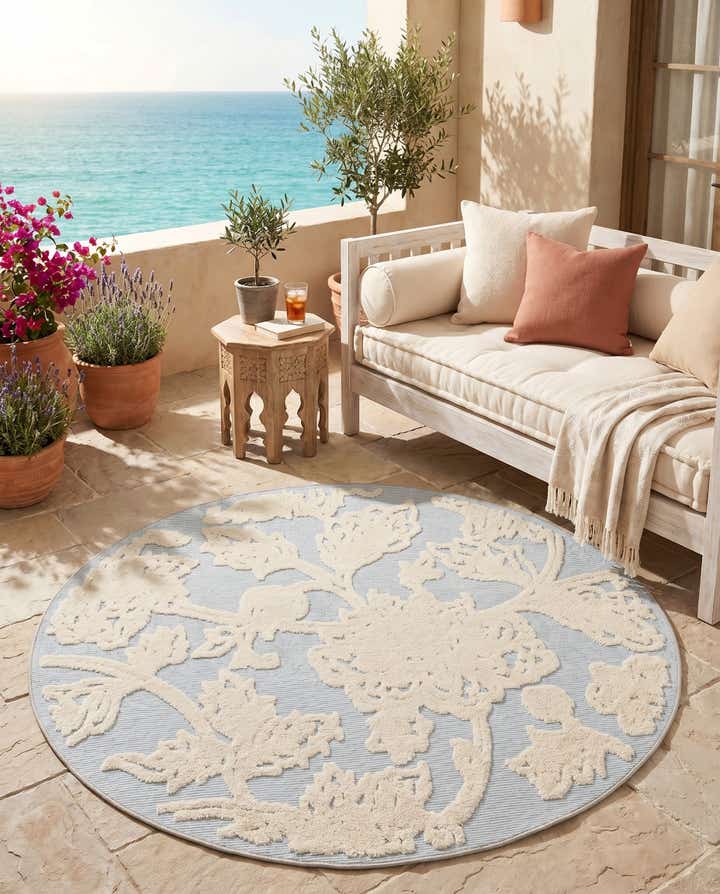 5' 3 x 5' 3 Easy-Clean Aruba Indoor / Outdoor Round Rug