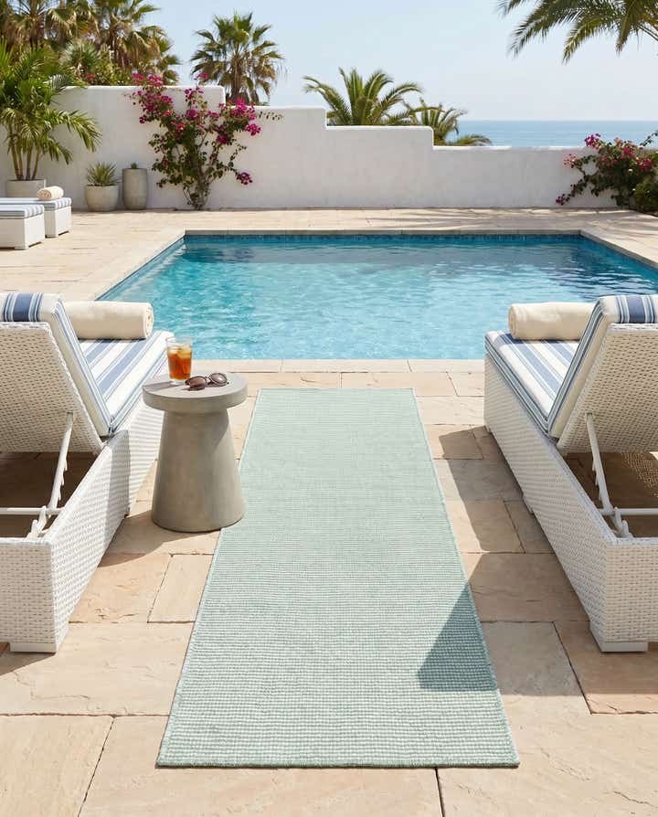 2' 7 x 8' Easy-Clean Jill Zarin Palm Springs Indoor / Outdoor Runner Rug