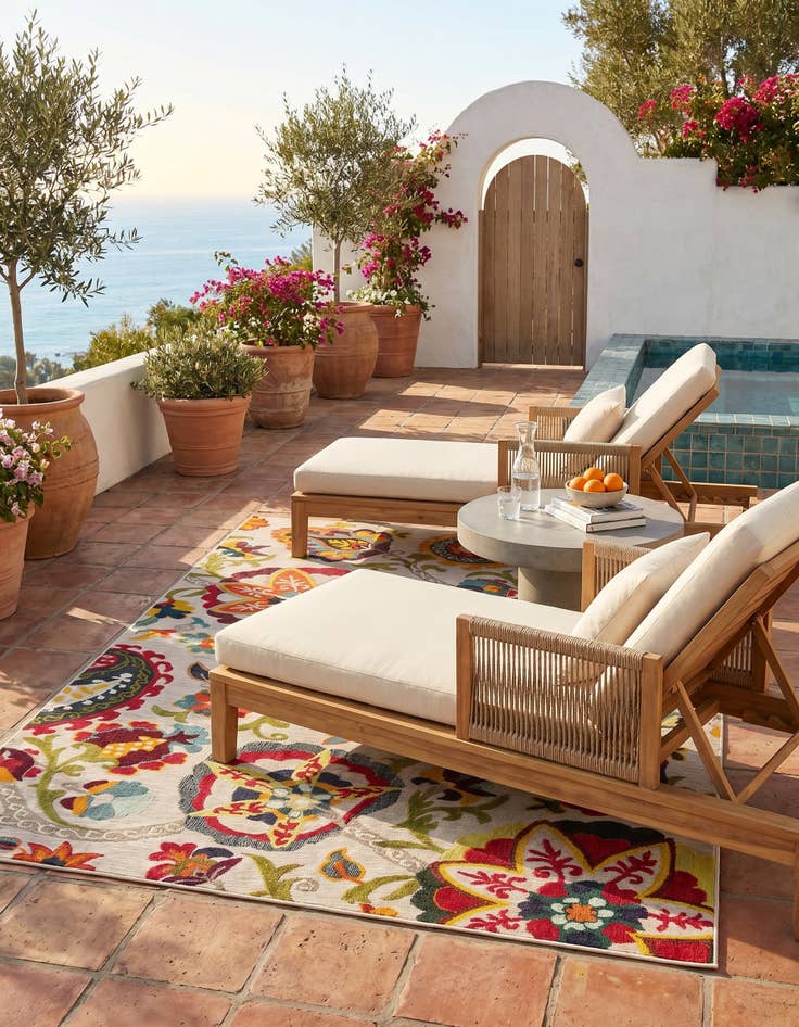 Detail image of 9' x 12' Easy-Clean Casablanca Indoor / Outdoor Rug