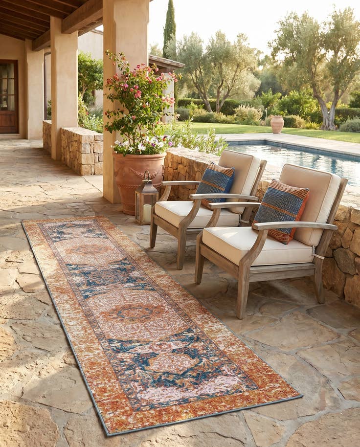 Detail image of 2' x 8' Easy-Clean Traditional Indoor / Outdoor Runner Rug