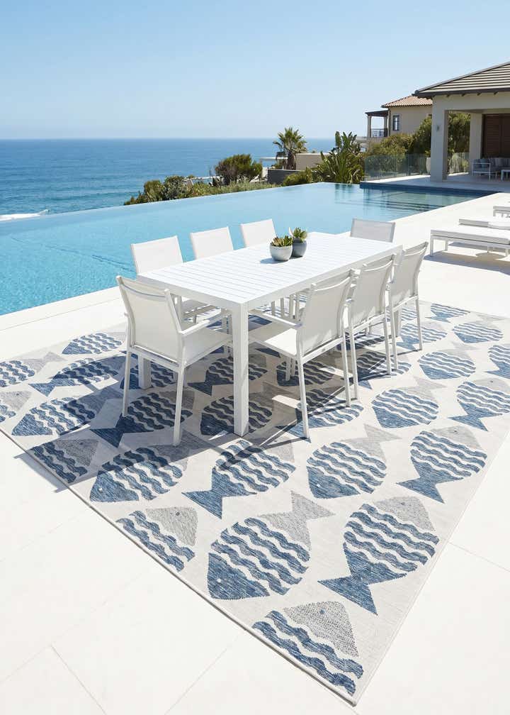 10' x 10' Easy-Clean Coastal Indoor / Outdoor Square Rug