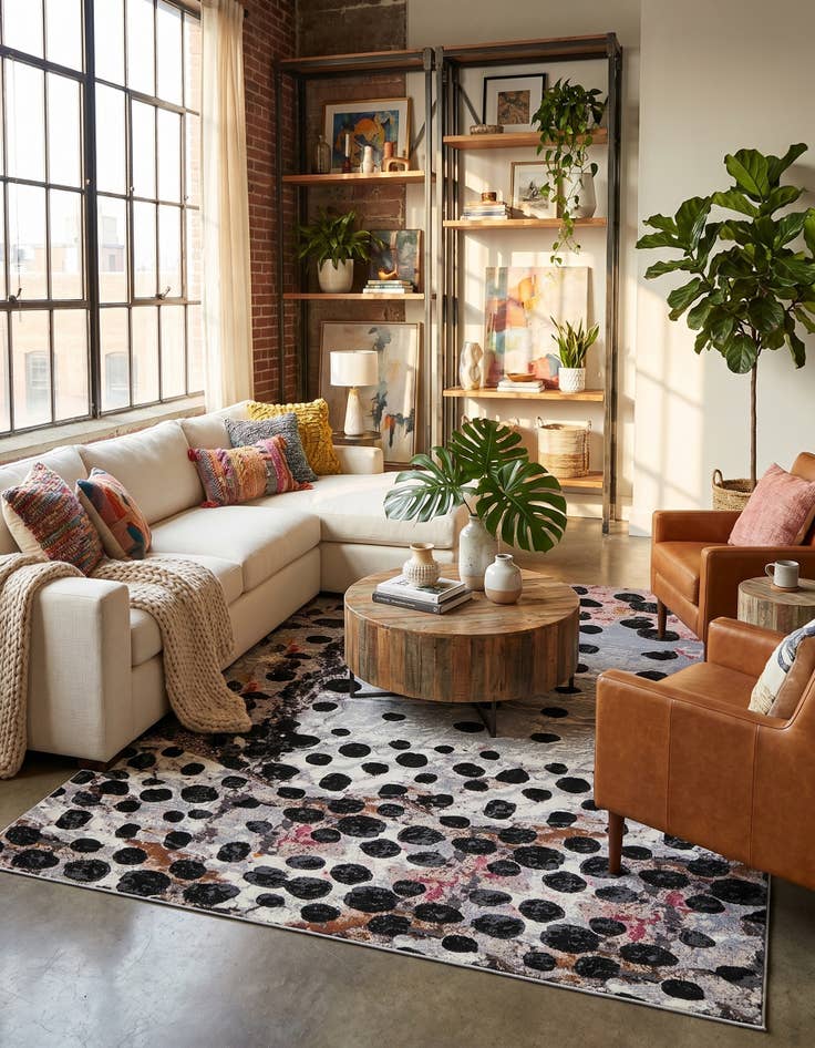 Detail image of 10' x 13' Easy-Clean Modern Indoor / Outdoor Rug