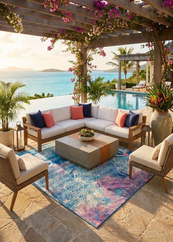 7' 10 x 10' Easy-Clean Coastal Indoor / Outdoor Rug