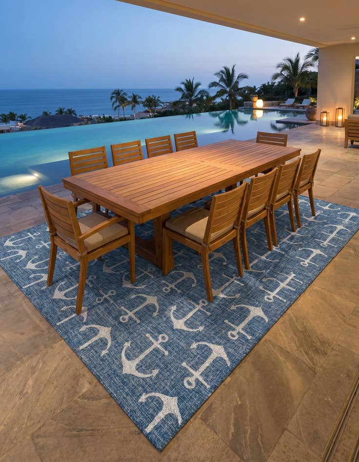 Detail image of 10' x 13' Easy-Clean Coastal Indoor / Outdoor Rug
