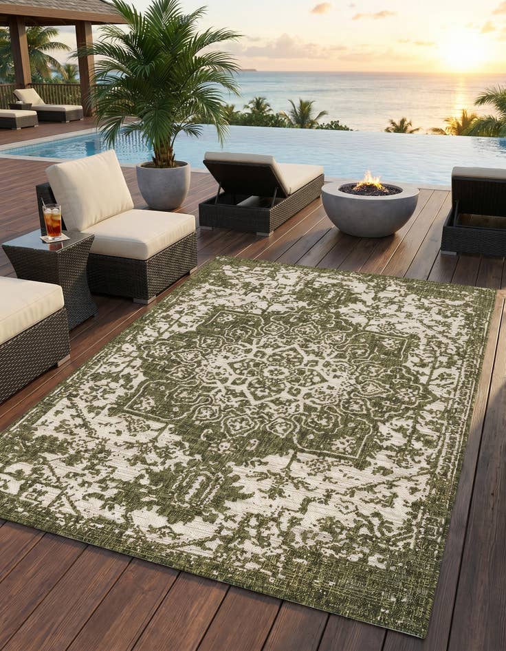 Detail image of 5' 3 x 8' Easy-Clean Jill Zarin Dubai Indoor / Outdoor Rug