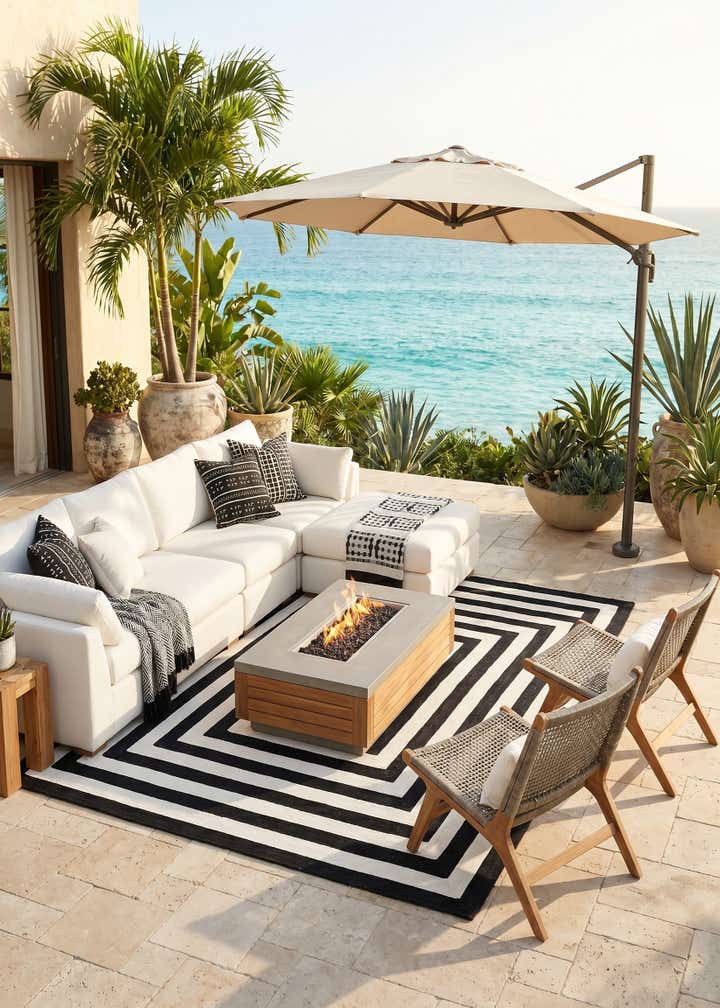 7' 10 x 10' Easy-Clean Eco Verse Washable Indoor / Outdoor Rug