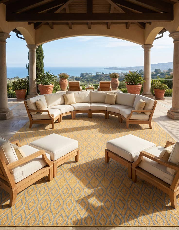 Detail image of 13' x 13' Easy-Clean Jill Zarin Turks and Caicos Indoor / Outdoor Square Rug