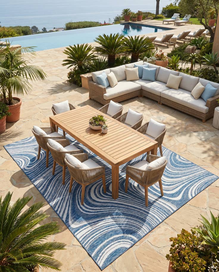 Detail image of 9' x 12' Easy-Clean Modern Indoor / Outdoor Rug