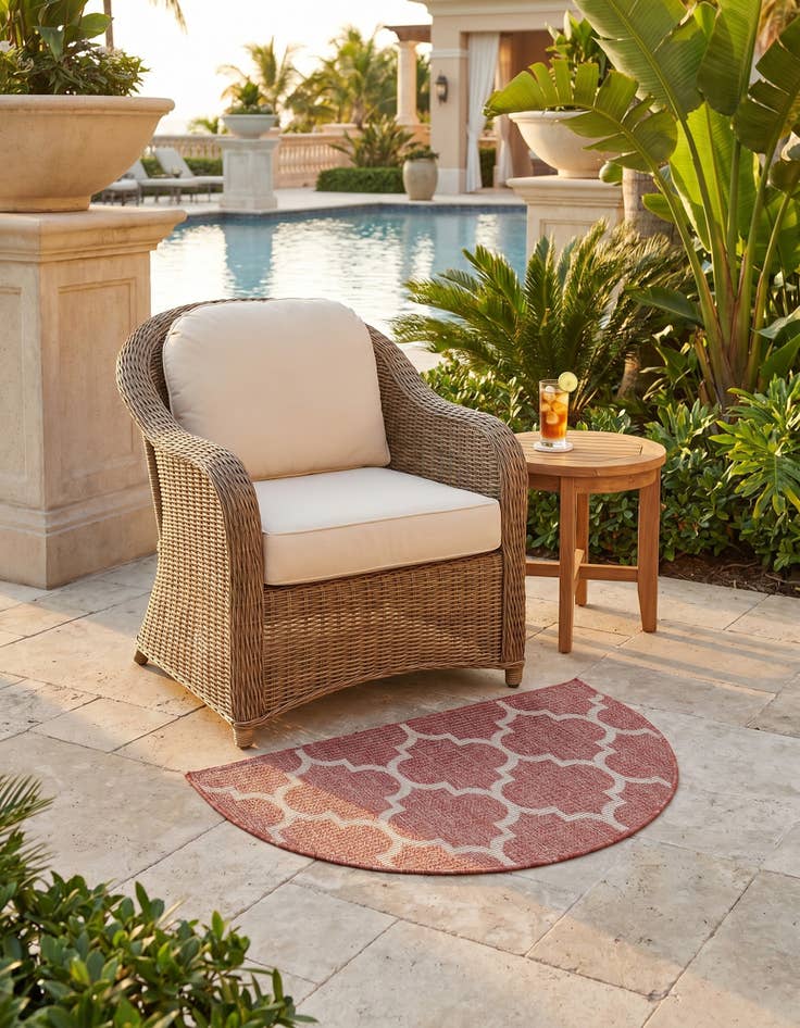 Detail image of 2' 7 x 4' Easy-Clean Lattice Indoor / Outdoor Hearth Rug